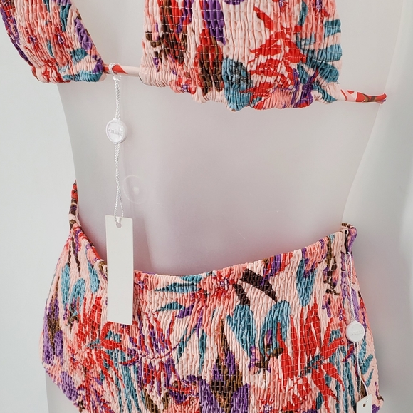 Women's Free People Citrine Blooms Aloha Bikini Swimsuit Set NEW - Picture 4 of 5